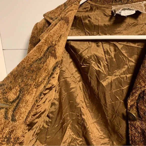 Painted Pony Cropped Blazer Jacket Women Sz M Tapestry Artsy Giraffe Safari Boho - Picture 11 of 14